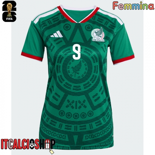 Messico Raul Jimenez #9 Prima Maglia Femmina Mondiali 2026 Manica Corta